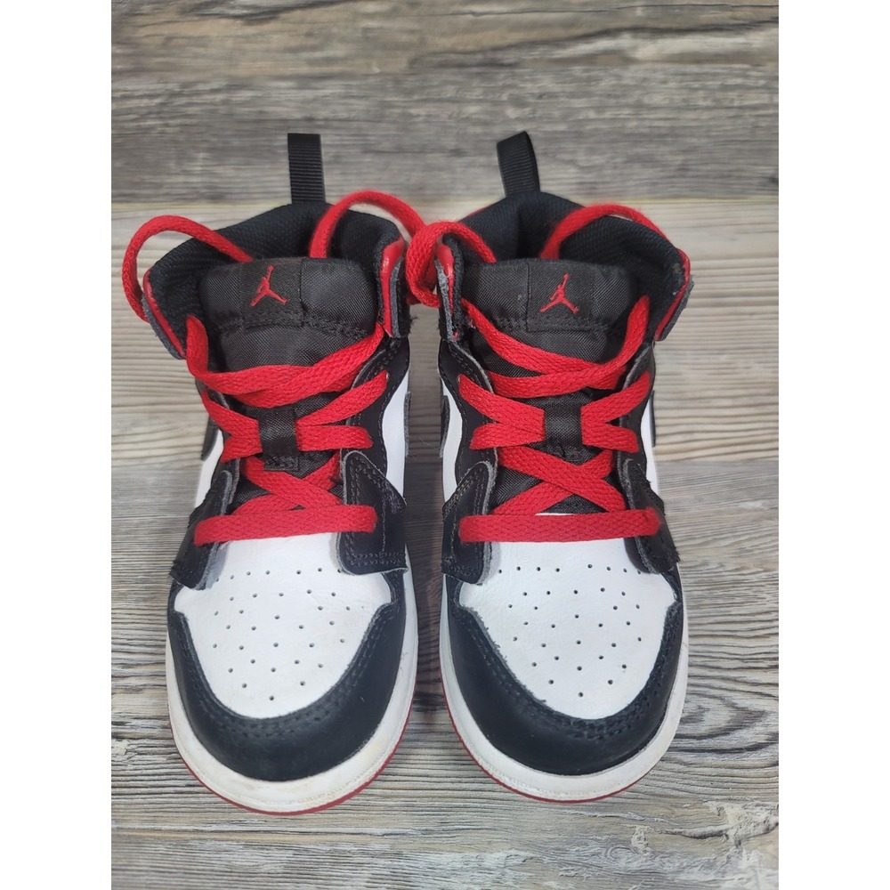 Toddlers Nike Jordan 1 mid TD Gym Red Black Toe wing logo release 2023 basketbal